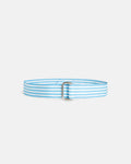 Made-in-USA Light Blue & White Striped Grosgrain Ribbon Belt