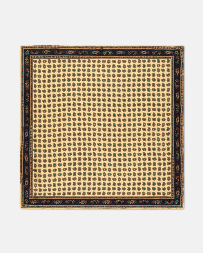 Made-in-USA Light Yellow Pine Silk Pocket Square