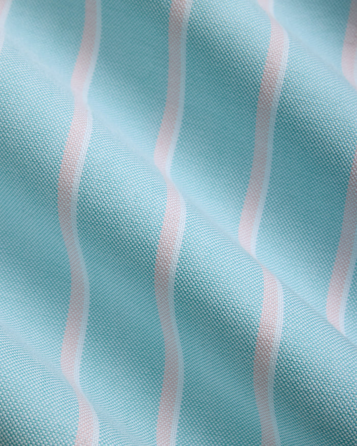 Made-in-USA Mint & Pink Stripe Oxford Cloth Sport Shirt - Classic Fit