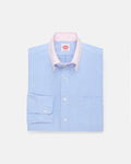 Made-in-USA Mister Mort Blue with Pink Stripe Contrast Collar Oxford Sport Shirt