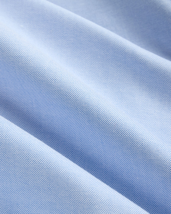 Made-in-USA Mister Mort Blue with Pink Stripe Contrast Collar Oxford Sport Shirt