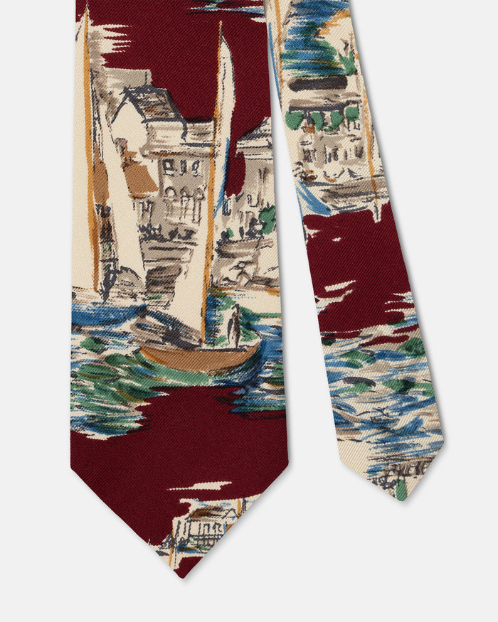 Made-in-USA Mister Mort Burgundy Sailing Tie