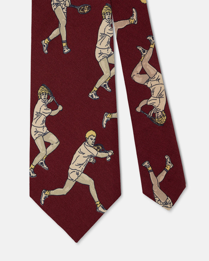 Made-in-USA Mister Mort Burgundy Tennis Tie