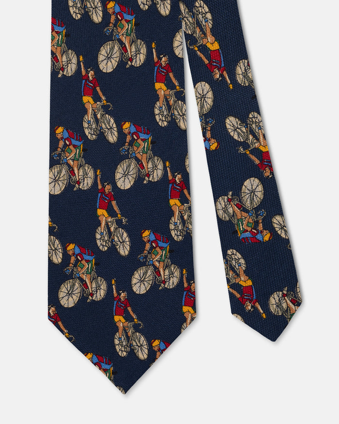 Made-in-USA Mister Mort Navy Bicycle Tie