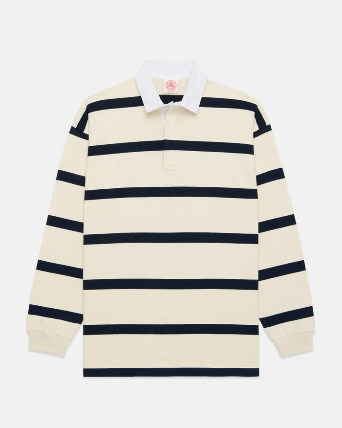 Made-in-USA Natural Bar Stripe Cotton Rugby