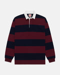 Made-in-USA Navy & Burgundy Guard Stripe Cotton Rugby