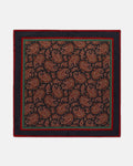 Made-in-USA Navy & Burgundy Paisley Silk Pocket Square