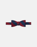 Made-in-USA Navy & Dark Red Guard Stripe Repp Bow Tie