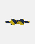 Made-in-USA Navy & Gold Guard Stripe Silk Repp Bow Tie