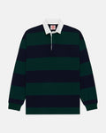 Made-in-USA Navy & Green Guard Stripe Cotton Rugby