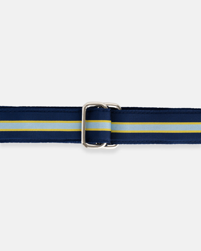 Made-in-USA Navy, Light Blue & Yellow Grosgrain Ribbon Belt