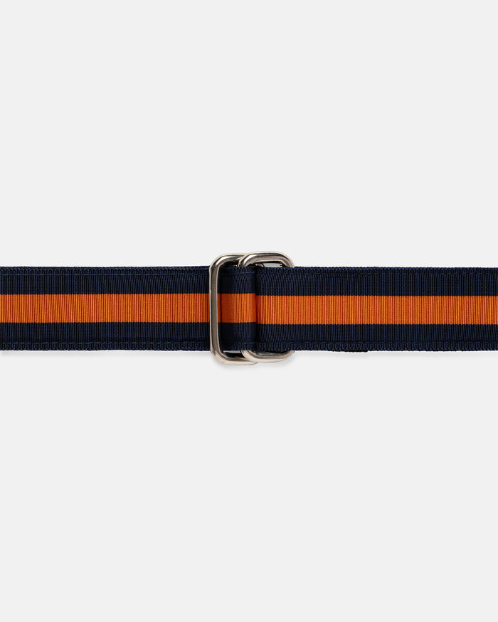 Made-in-USA Navy & Orange Striped Grosgrain Ribbon Belt