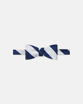Made-in-USA Navy & White Guard Stripe Repp Bow Tie