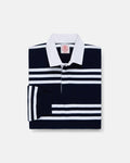 Made-in-USA Navy & White Triple Stripe Cotton Rugby