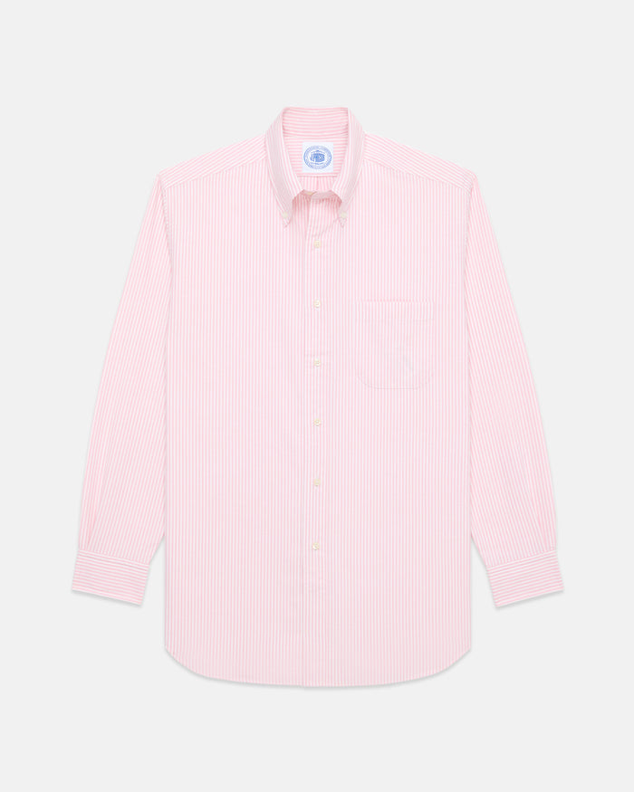 Made-in-USA Pink Candy Stripe Oxford Cloth Dress Shirt - Classic Fit