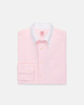 Made-in-USA Pink Contrast Collar Oxford Cloth Sport Shirt - Regular Fit