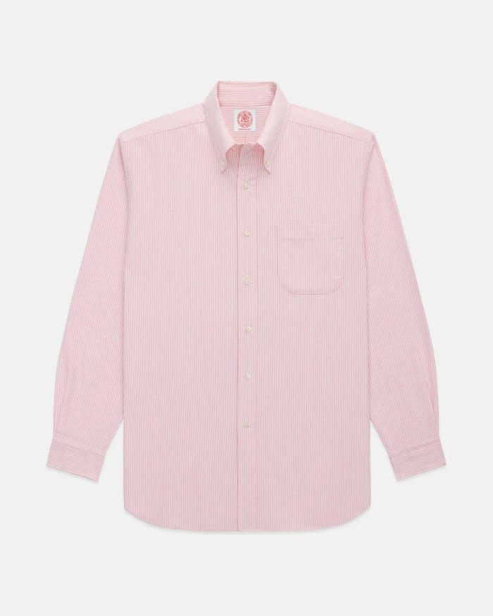 Made-in-USA Pink University Stripe Oxford Cloth Shirt - Regular Fit