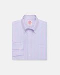 Made-in-USA Purple with Green Stripe Oxford Cloth Sport Shirt - Classic Fit