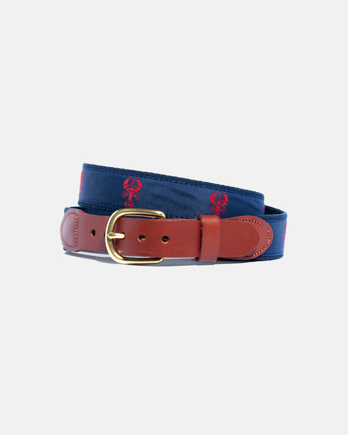 Made-in-USA Red Lobster Motif Web Belt
