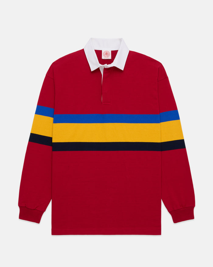 Made-in-USA Red Mountain Stripe Cotton Rugby