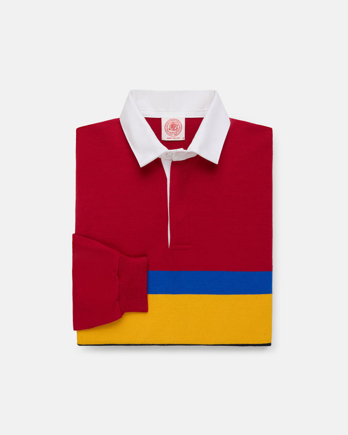 Made-in-USA Red Mountain Stripe Cotton Rugby