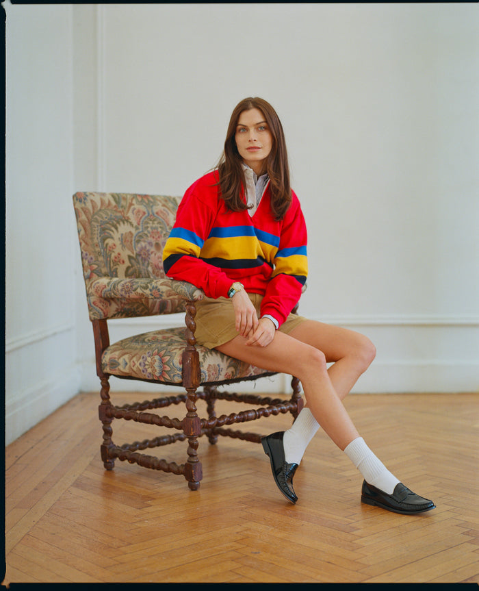 Made-in-USA Red Mountain Stripe Cotton Rugby