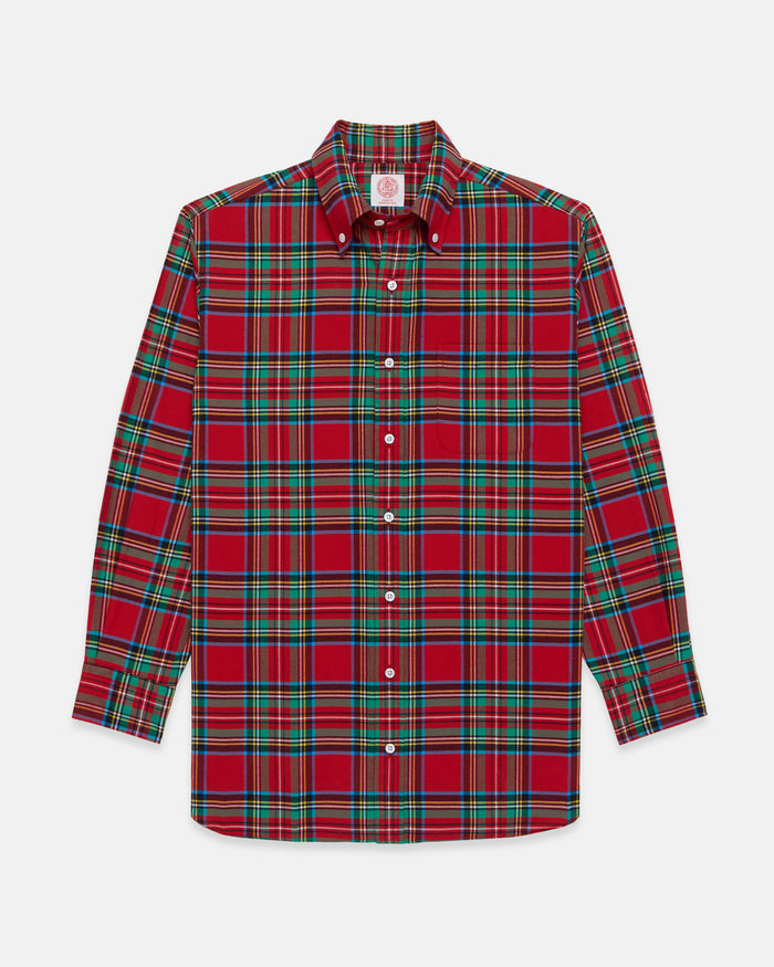 Made-in-USA Royal Stewart Tartan Flannel Sport Shirt - Classic Fit