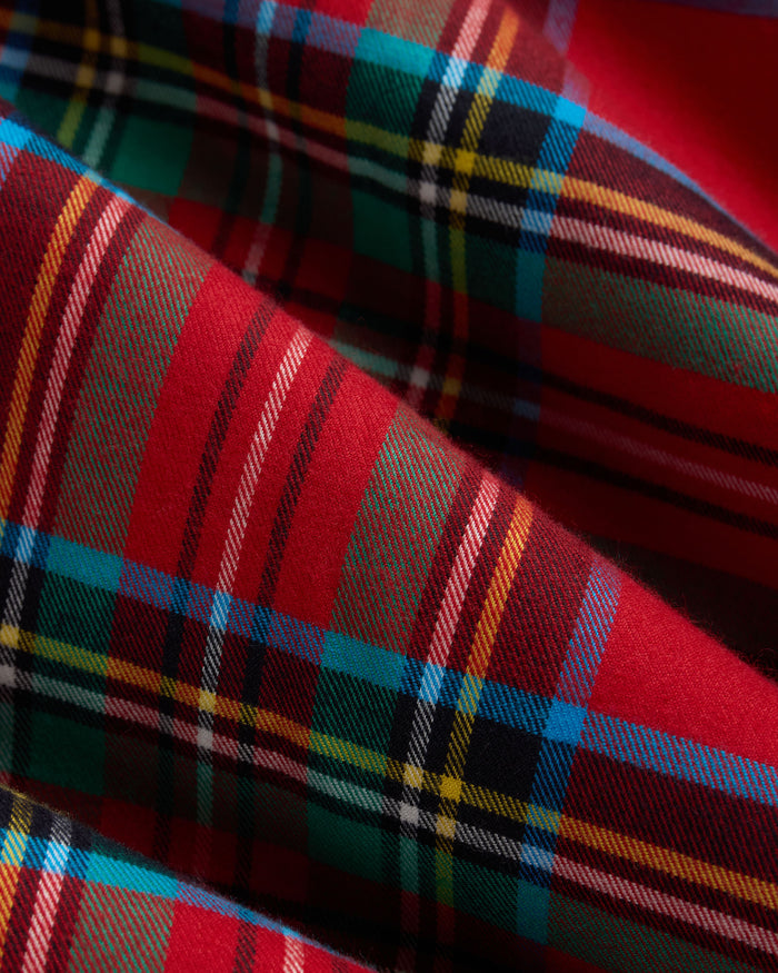 Made-in-USA Royal Stewart Tartan Flannel Sport Shirt - Classic Fit