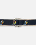 Made-in-USA Sailing Boats Motif D Ring Belt