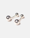 Made-in-USA Silver Finish Double Ball Cufflinks