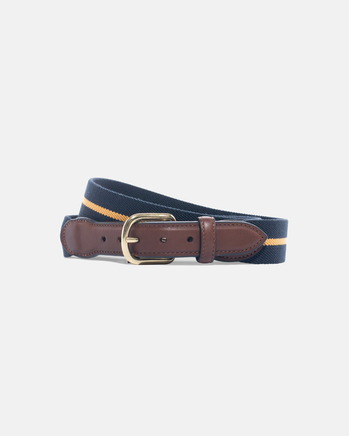 Made-in-USA Striped Belgian Stretch Surcingle Belt