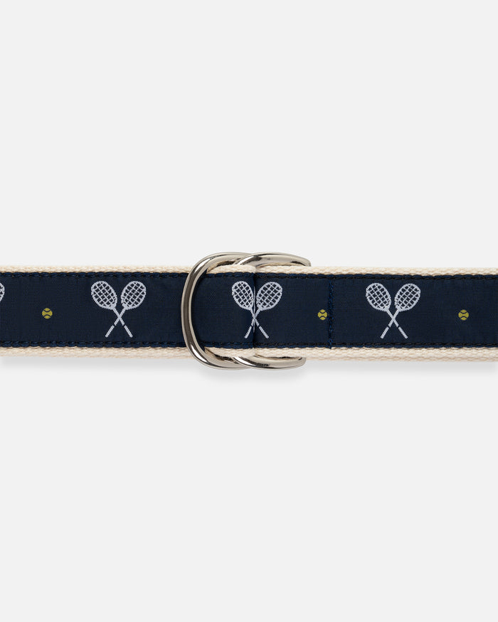 Made-in-USA Tennis Racquets Motif D Ring Belt