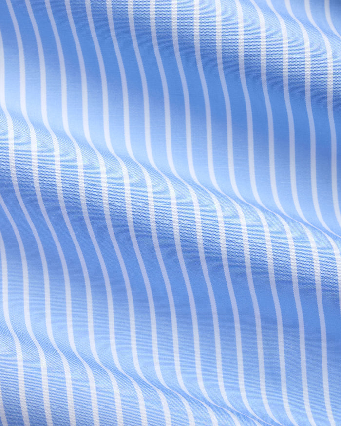 Made-in-USA Thomas Mason Blue Banker Stripe Dress Shirt - Classic Fit