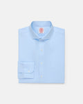Made-in-USA Thomas Mason Blue Extreme Cutaway Collar Dress Shirt - Classic Fit