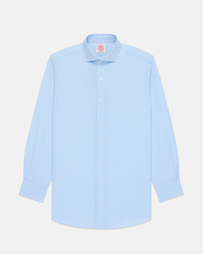Made-in-USA Thomas Mason Blue Extreme Cutaway Collar Dress Shirt - Classic Fit