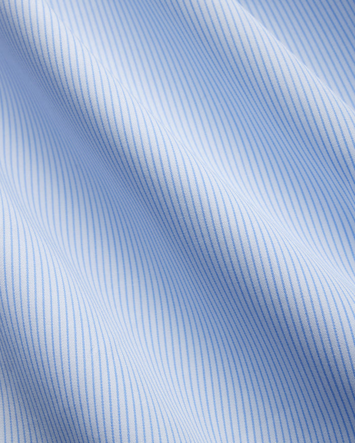 Made-in-USA Thomas Mason Blue Pinstripe Button Down Shirt - Classic Fit