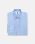 Made-in-USA Thomas Mason Blue Spread Collar Dress Shirt - Classic Fit