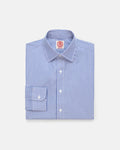 Made-in-USA Thomas Mason Navy Bengal Stripe Spread Collar Dress Shirt - Classic Fit