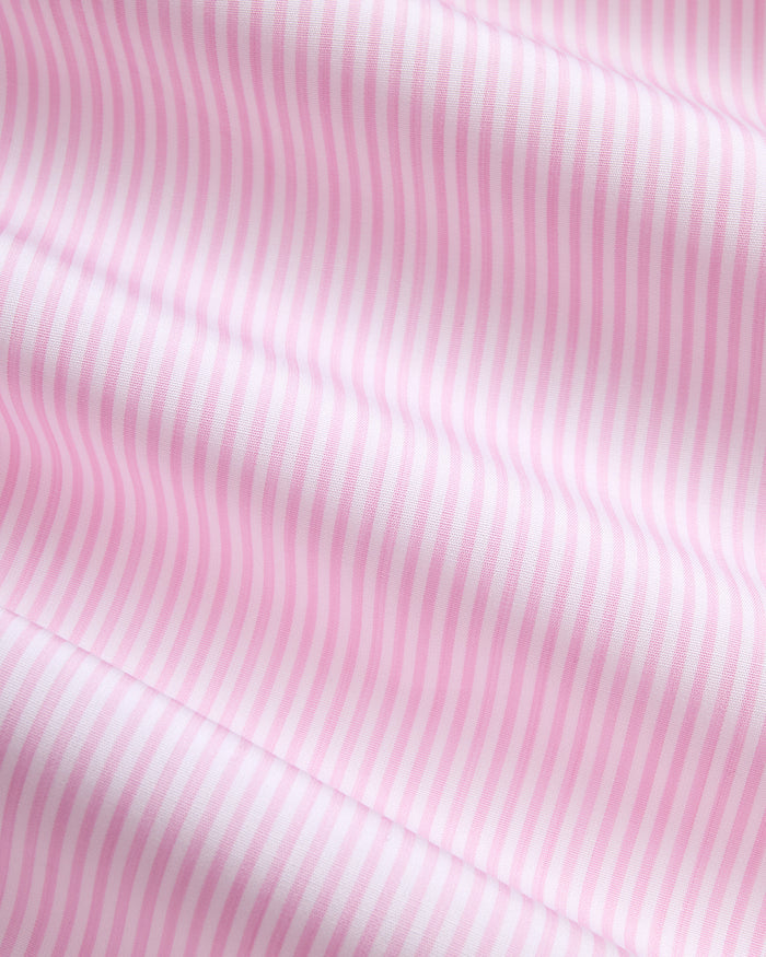 Made-in-USA Thomas Mason Pink Bengal Stripe Spread Collar Dress Shirt - Classic Fit