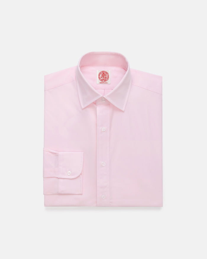 Made-in-USA Thomas Mason Pink Spread Collar Dress Shirt - Classic Fit