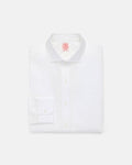 Made-in-USA Thomas Mason White Cutaway Collar Dress Shirt - Classic Fit