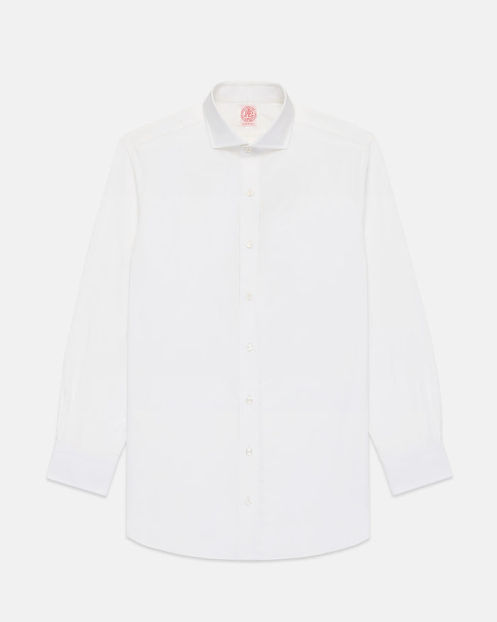 Made-in-USA Thomas Mason White Cutaway Collar Dress Shirt - Classic Fit
