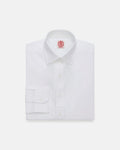 Made-in-USA Thomas Mason White Spread Collar Dress Shirt - Classic Fit