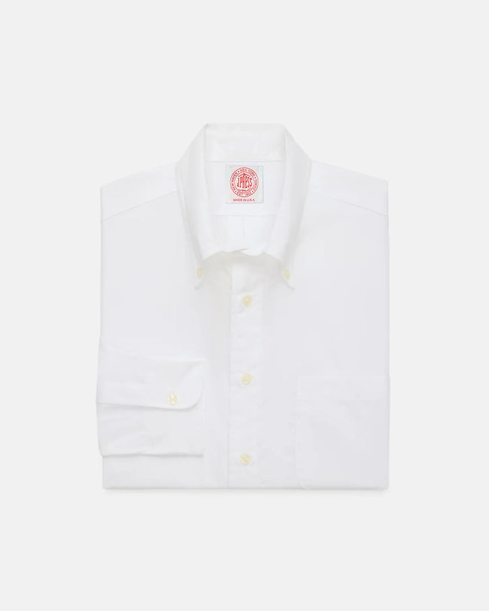 Made-in-USA White Broadcloth Button-Down Shirt - Classic Fit
