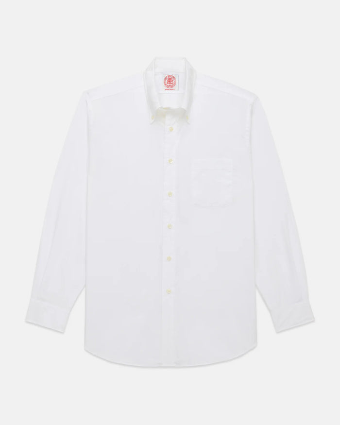 Made-in-USA White Broadcloth Button-Down Shirt - Classic Fit
