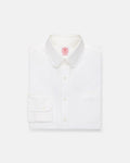 Made-in-USA White Oxford Club Collar Dress Shirt - Classic Fit
