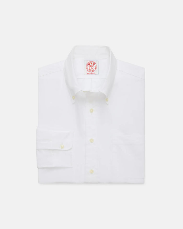 Made-in-USA White Pinpoint Oxford Button Down Shirt - Classic Fit