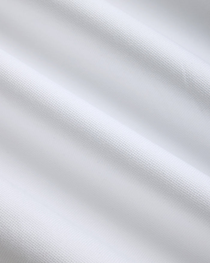 Made-in-USA White with Regimental Stripe Placket Oxford Cloth Sport Shirt - Regular Fit
