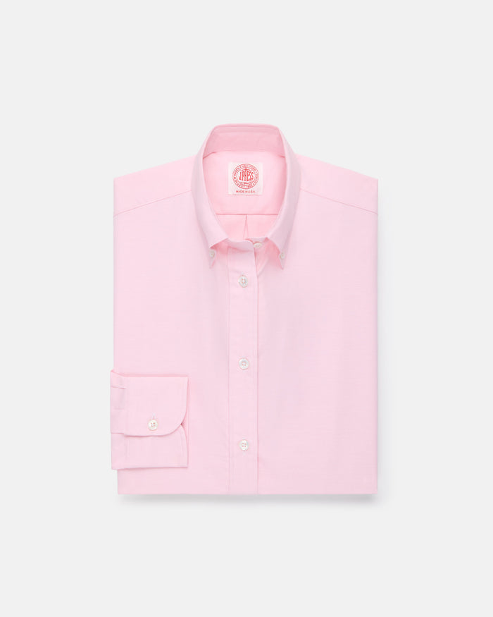 Made-in-USA Women's Pink Oxford Cloth Button Down Sport Shirt