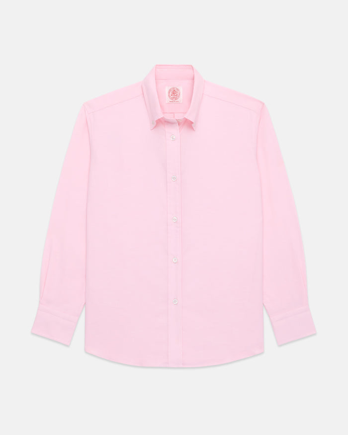 Made-in-USA Women's Pink Oxford Cloth Button Down Sport Shirt